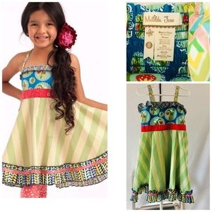 Matilda Jane Ellie Roundabout Dress Limeade Size 8